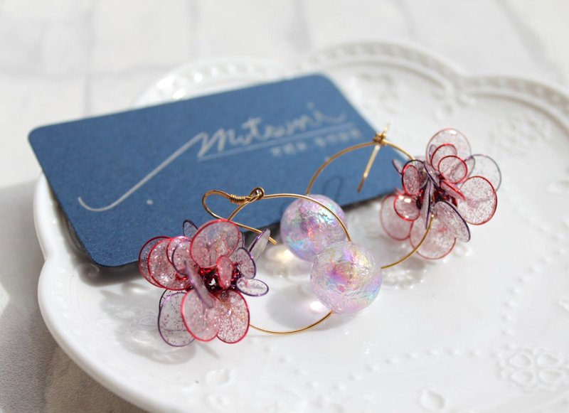 缥缈-嬉月 - 耳环/耳夹 - 树脂 多色