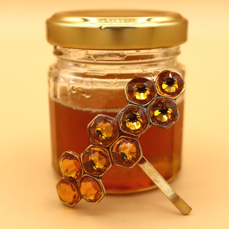 honeycomb pony hook - 发饰 - 玻璃 金色