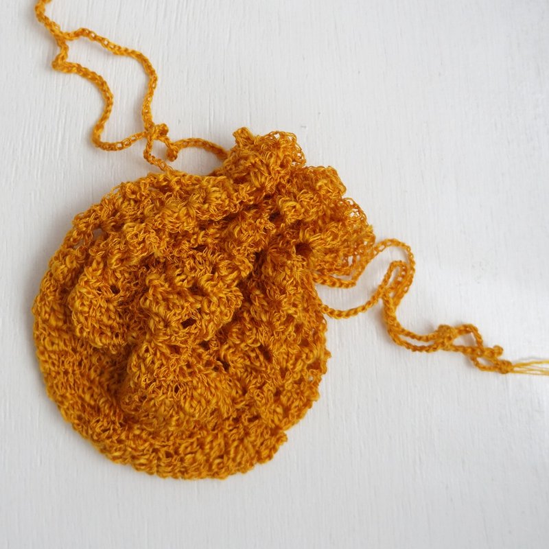 Ba-ba (m) 缕空束口袋 No.KPS1 - 化妆包/杂物包 - 其他材质 橘色