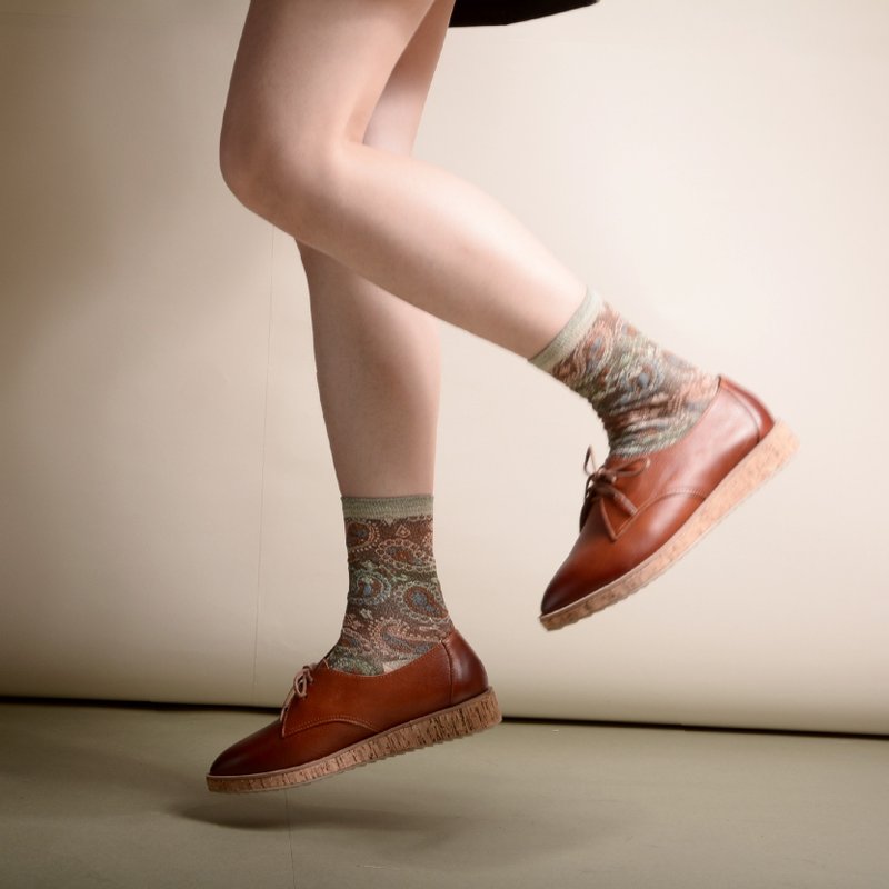 厚底尖头德比鞋 | 棕 - 女款休闲鞋 - 真皮 咖啡色