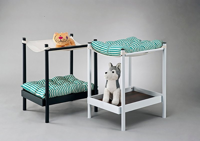 独家贩售 宠物床 双层宠物床垫 吊床 线条抱枕床 铁支柱很稳固 - 床垫/笼子 - 其他金属 