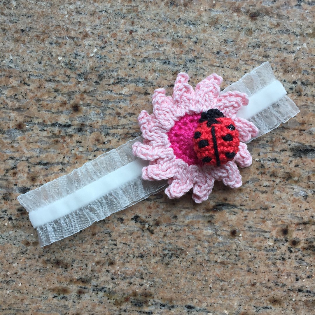 【妈妈宝宝礼物】太阳花小甲虫婴儿女童弹性发带 - 发饰 - 棉 多色