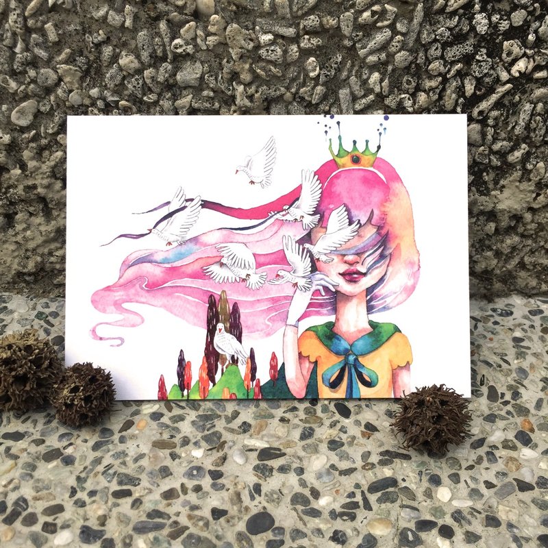 插画明信片/给勇敢的女生系列-2 - 卡片/明信片 - 纸 