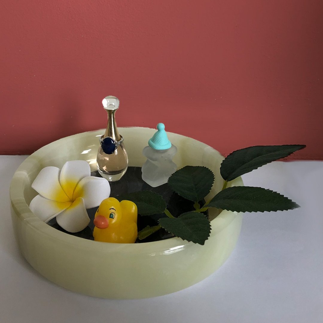 【ARTFINITY大艺石代】青玉×黑大理石 置物座(菸灰缸 - 置物架/篮子 - 石头 多色