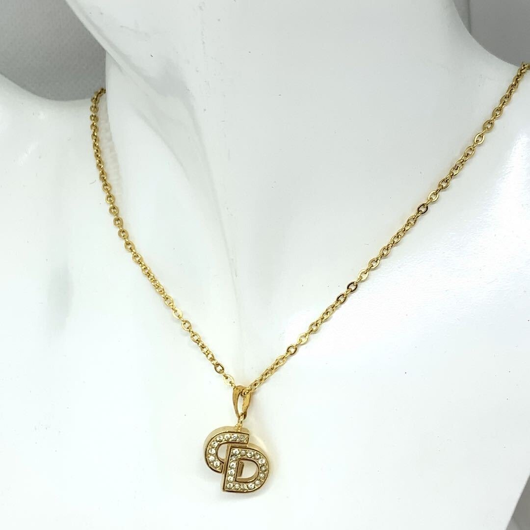 【特选货品】Dior水钻金色简约复古vintage颈链项链首饰品礼物 - 项链 - 其他金属 金色