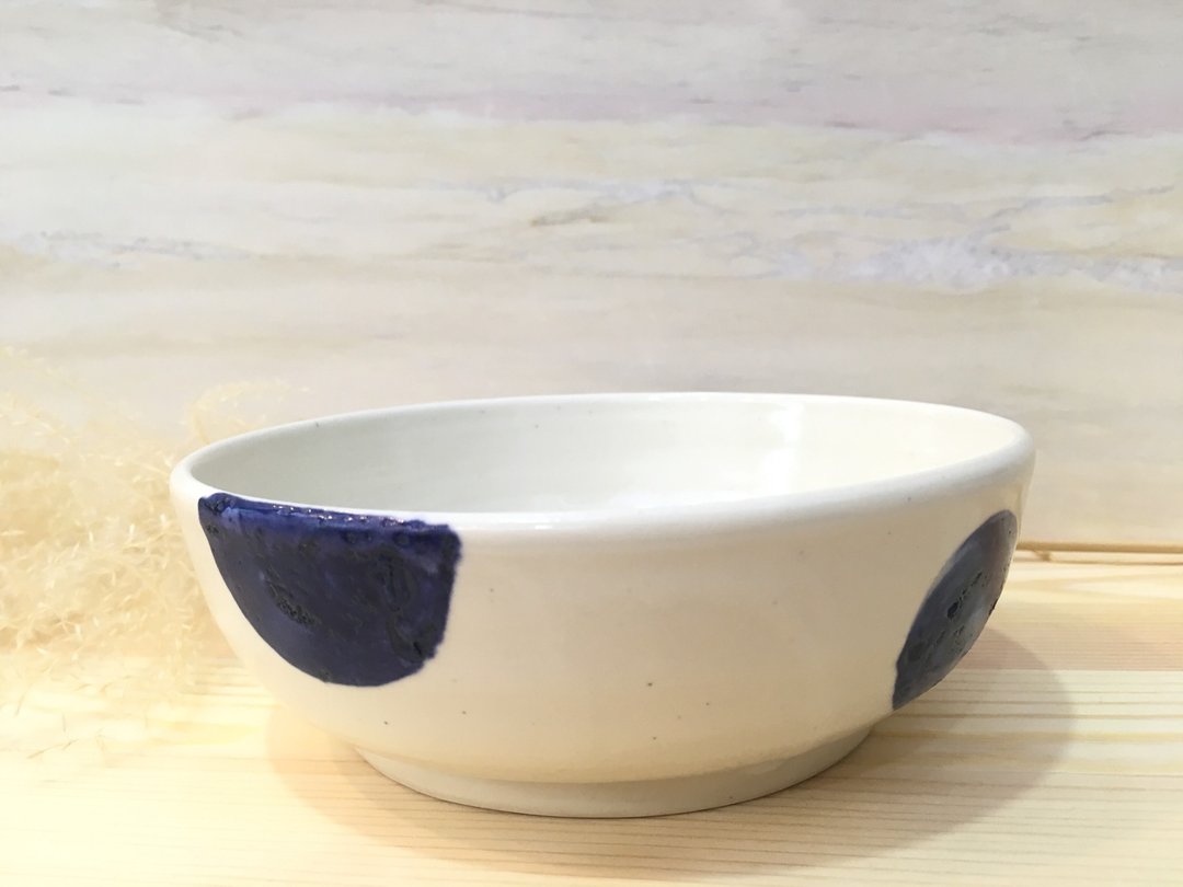 蓝点点-手作陶碗 - 碗 - 陶 蓝色