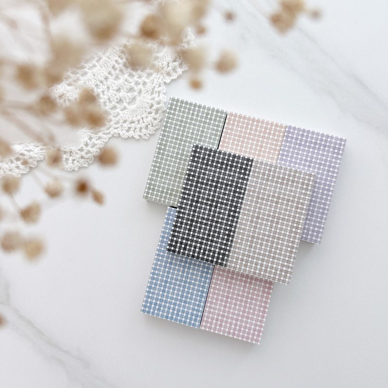 水彩格纹记事本 - 便条纸/标签贴 - 纸 