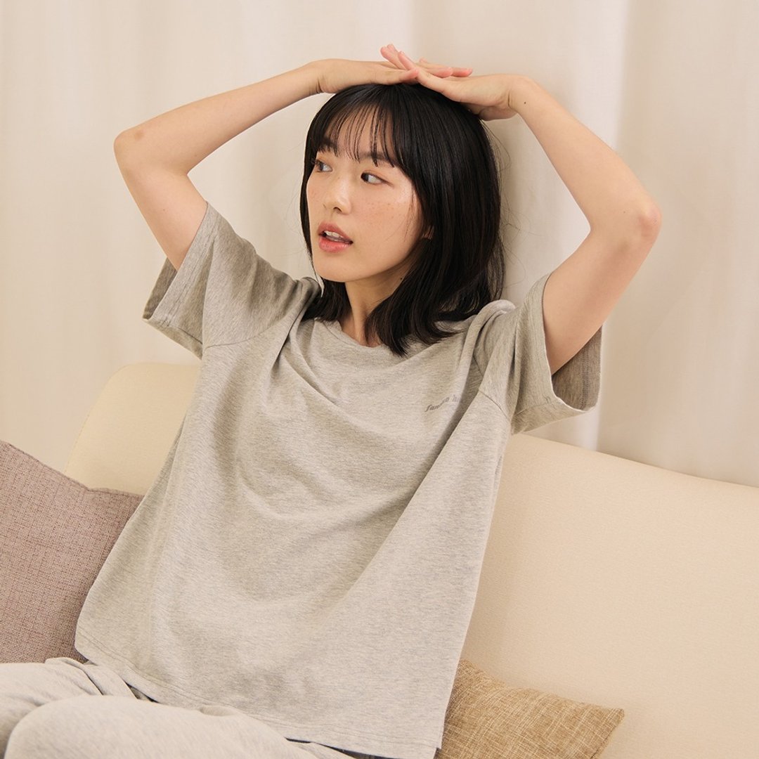 MIT有机棉短袖上衣-共2色 - 居家服/睡衣 - 棉 多色