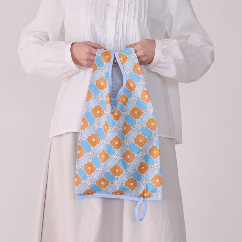 可收卷小背心袋/玻璃海棠18号/杏桃橘蓝/经典新色IV - 手提包/手提袋 - 棉．麻 蓝色