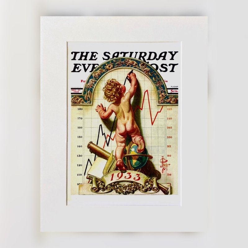 本店独立印制 - 美国20世纪初VINTAGE精美婴孩插画 - 1933 - 海报/装饰画/版画 - 纸 绿色