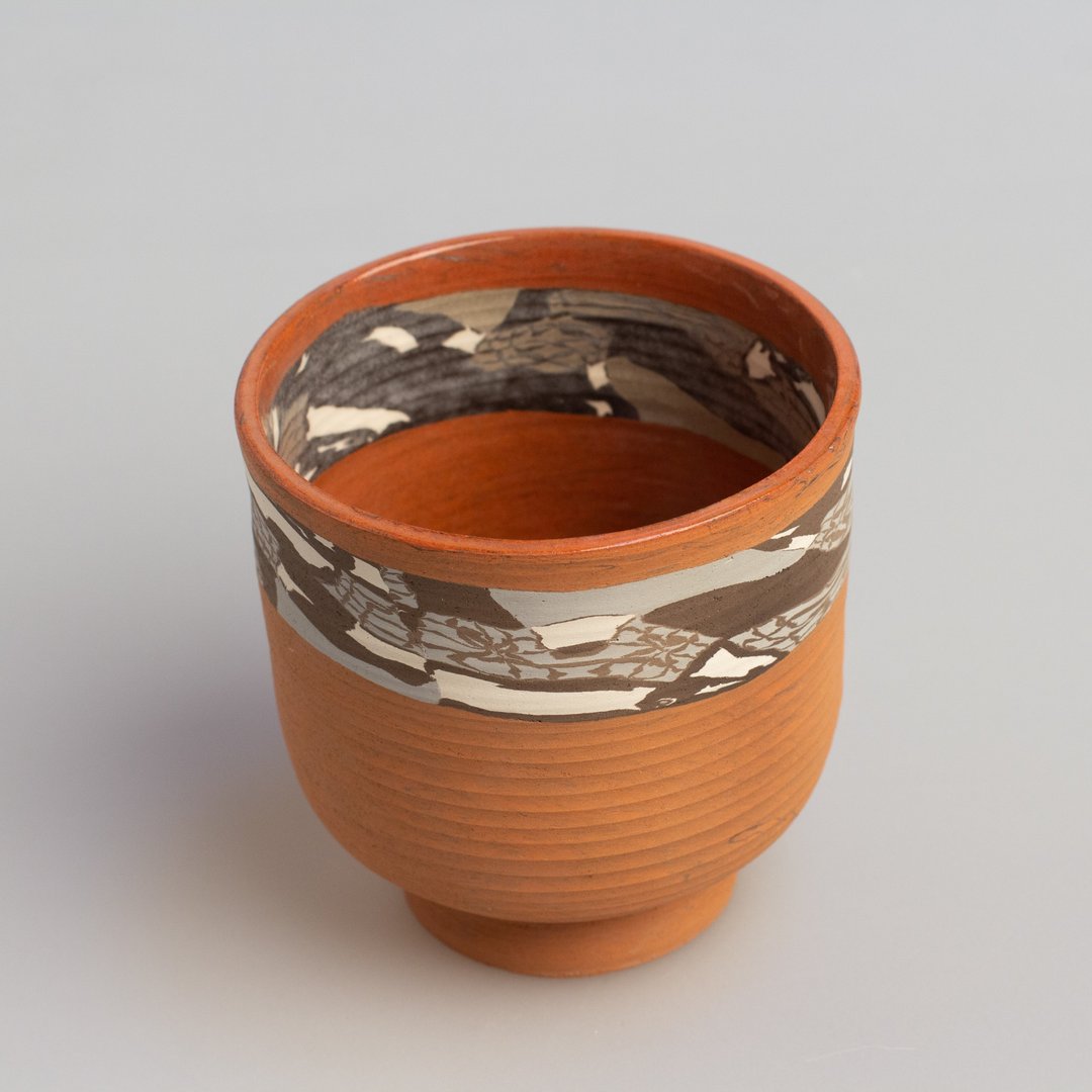 Nerikomi, coffee cup, handmade pottery unique mug made without the use of colour - 其他杯子 - 陶 咖啡色