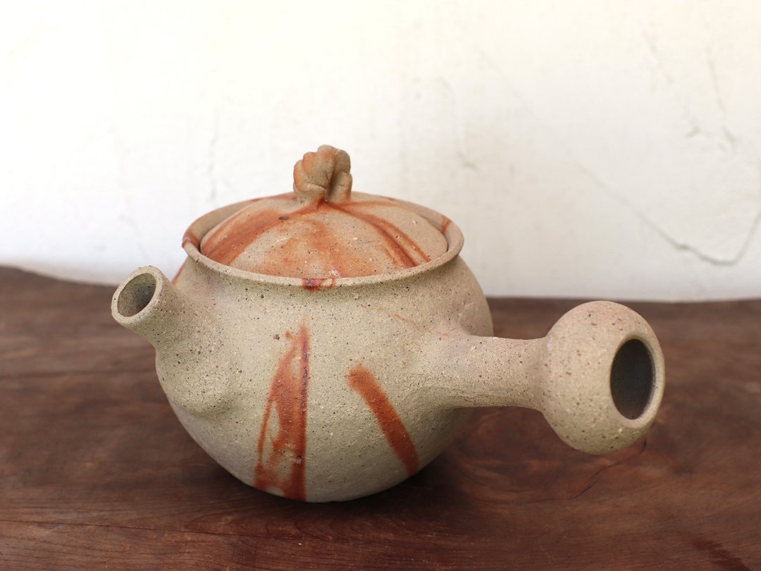 备前烧 急须・织部烧 k1-097 - 茶具/茶杯 - 陶 橘色
