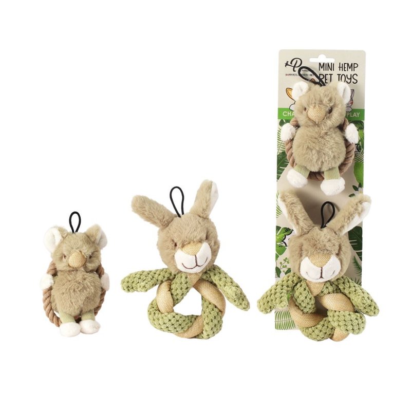 Mini Hemp迷你麻绳玩具组-无尾熊 兔子 - 玩具 - 聚酯纤维 卡其色