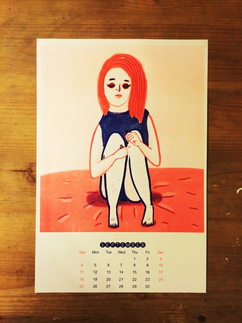 risograph 2016/9月色彩实验 orange + blue 海报月历 - 海报/装饰画/版画 - 纸 