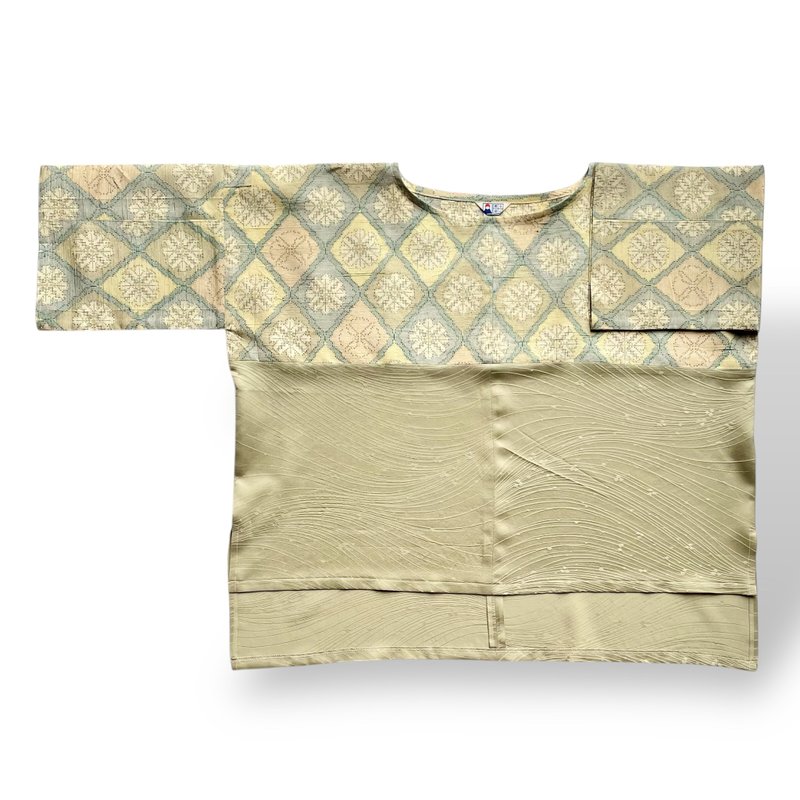 Pinkoi代购 - 方形上衣 [含运费] 与服复刻 3/4 袖黄 - 女装上衣 - 棉．麻 黄色