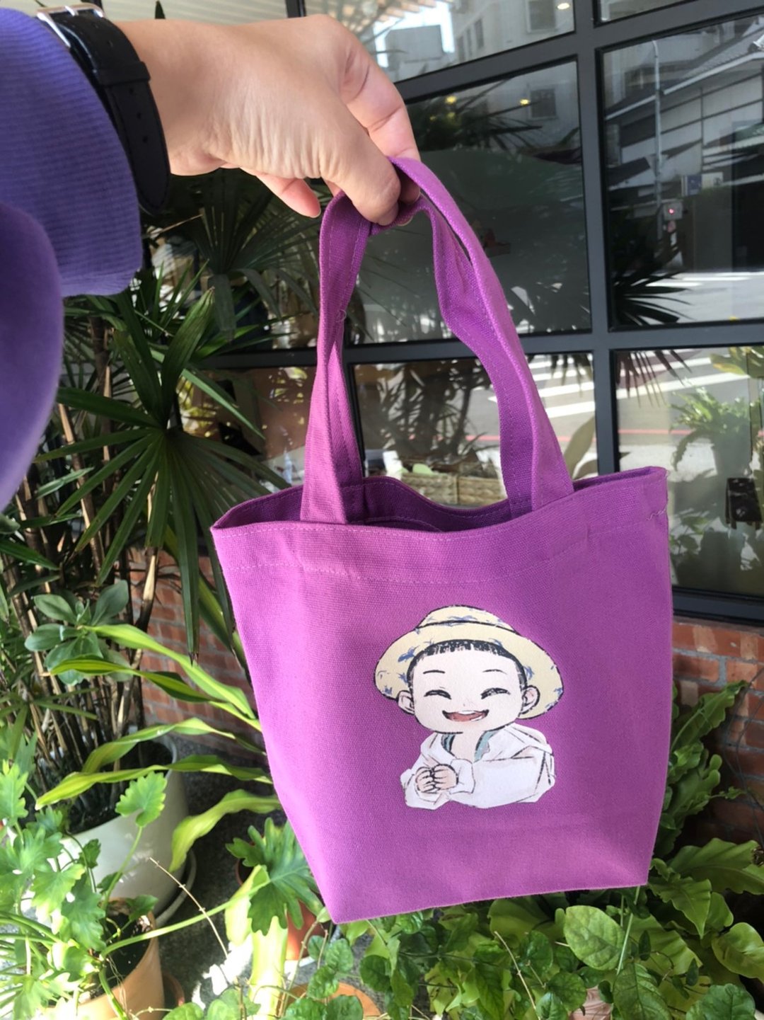 手绘Q版【便当包】蜡笔风绘师 多款商品及绘制风格可订制礼物 - 其他 - 棉 紫色
