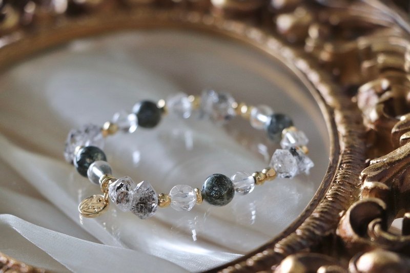 玉化黄铁矿手链原矿设计 / 行动ATM - 玉化黄铁矿 - 闪灵钻 - 手链/手环 - 水晶 银色