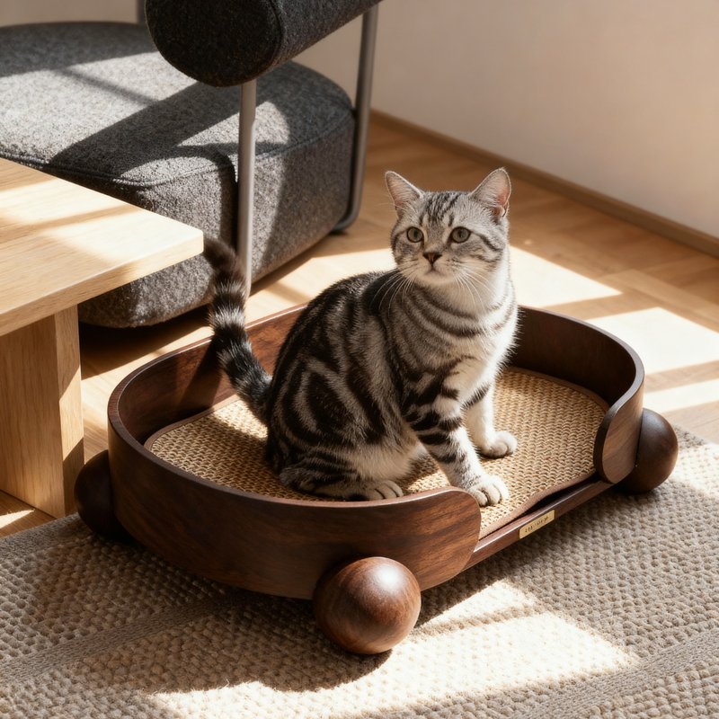 【抱抱窝-椭圆】加大空间 让毛孩拥有更舒适的怀抱 - 床垫/笼子 - 木头 咖啡色