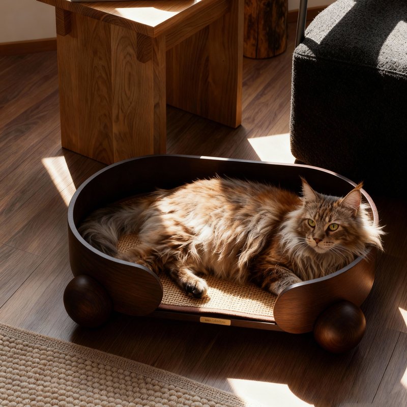 【抱抱窝-椭圆】加大空间 让毛孩拥有更舒适的怀抱 - 床垫/笼子 - 木头 咖啡色