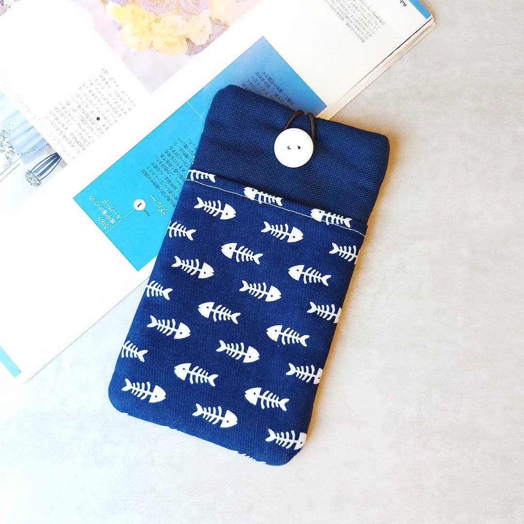 定制化电话包 手机袋 手机保护布套例如 iPhone Samsung (P-248) - 手机壳/手机套 - 棉．麻 蓝色