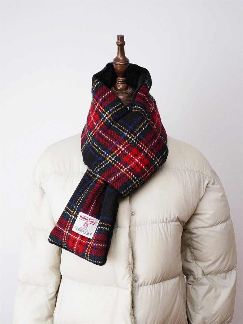 冬季进口羊毛保暖绒复古格纹防风男女围巾圣诞礼物harris 粗花呢 - 围巾/披肩 - 羊毛 