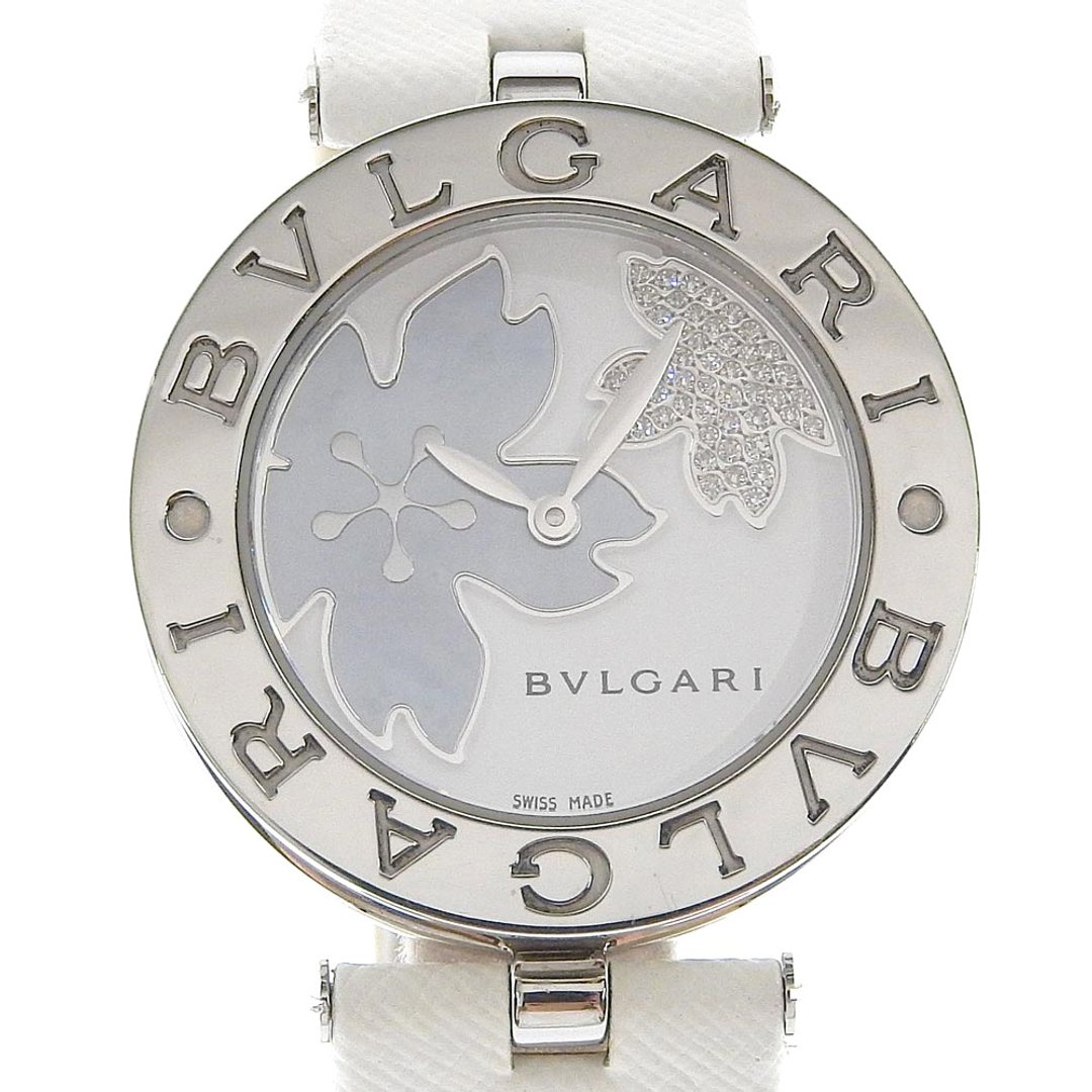 【日本直送】宝格丽 BVLGARI B-zero1 腕表 宝格丽 B.zero1 BZ30FDSL 花朵 石英 白色贝壳纹表盘 女仕【二手】 - 女表 - 不锈钢 白色