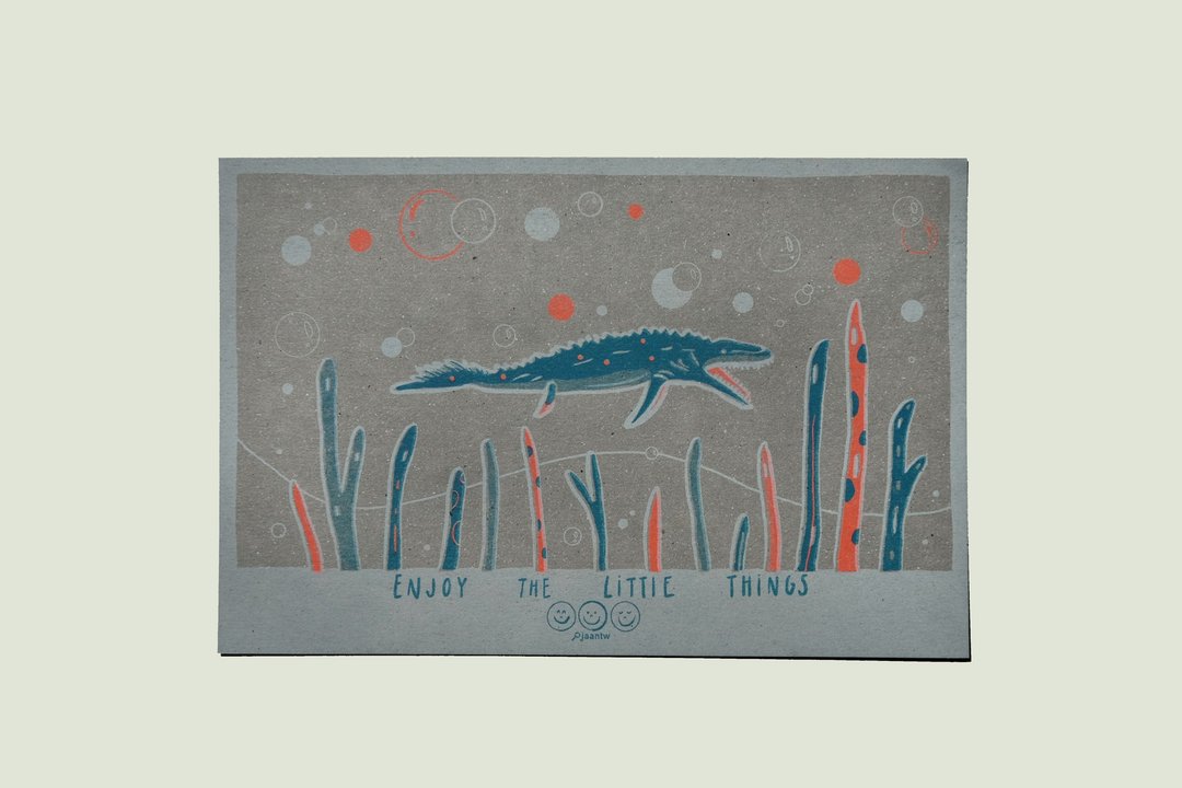 沧龙・恐龙系列卡片 ||  Risograph 孔版印刷 / 明信片 / 限量 - 卡片/明信片 - 纸 多色