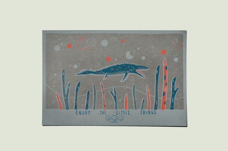 沧龙・恐龙系列卡片 ||  Risograph 孔版印刷 / 明信片 / 限量 - 卡片/明信片 - 纸 多色