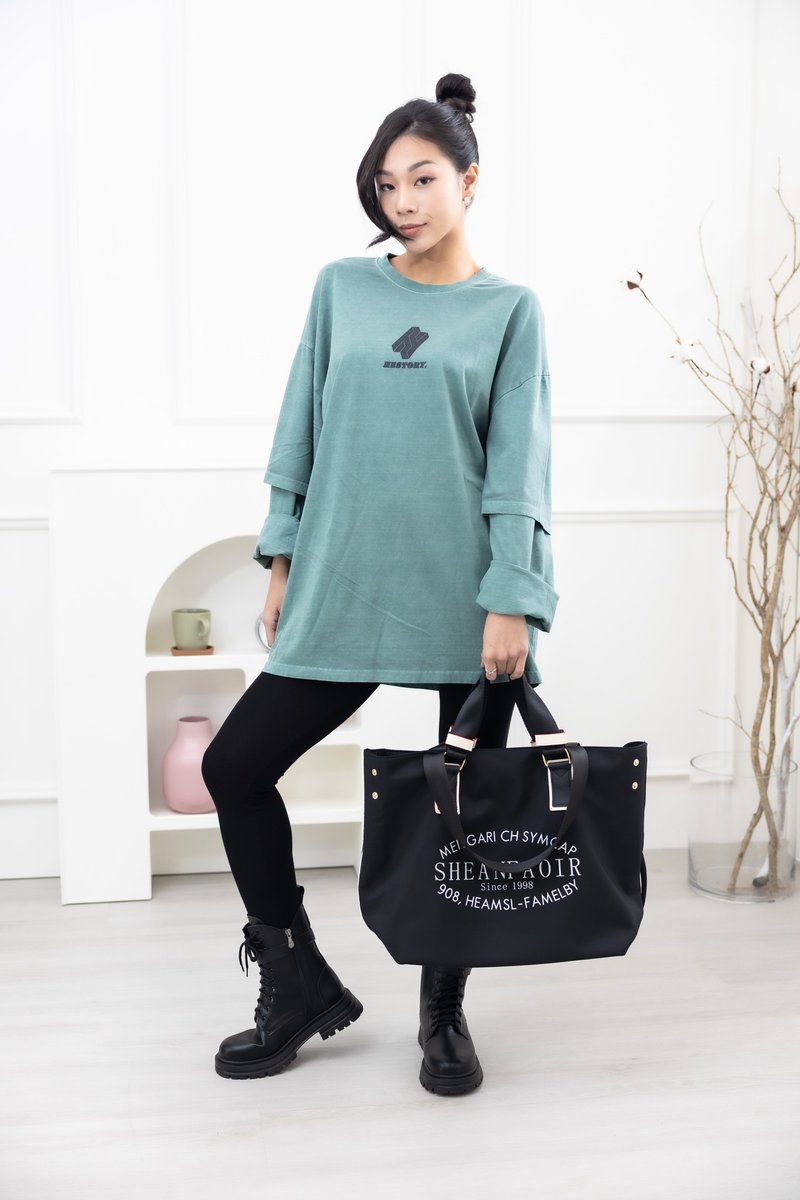 假两件长袖上衣 绿色 - 男装上衣/T 恤 - 其他材质 绿色