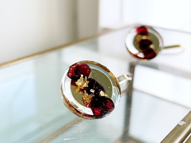 [January birthstone] Garnet clear pony hook hair ornament hair accessory accessories hair arrangement that leads to success through accumulated efforts - 发饰 - 树脂 红色