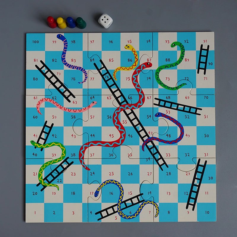 Bonbies 木制儿童玩具 蛇棋桌游 交互益智亲子游戏 - 玩具/玩偶 - 木头 白色