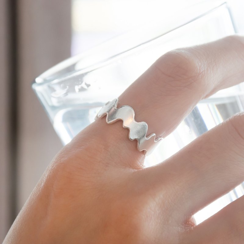 【奶油泡沫】925纯银 • 简约 • 个性 • 百搭 - 戒指 - 纯银 银色