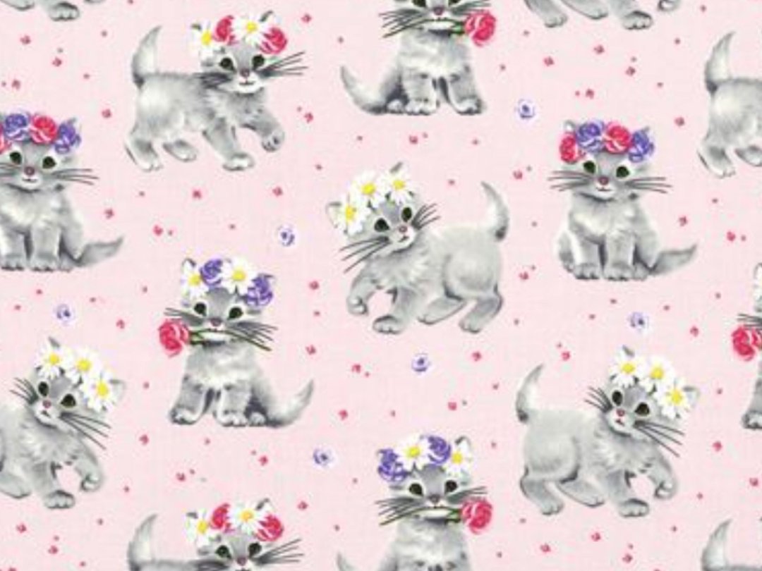 【订制商品】 Flower kitten skirt pink USAcotton 日本制 进口布料 长裙 猫 CAT 均码 - 裙子 - 棉 粉红色