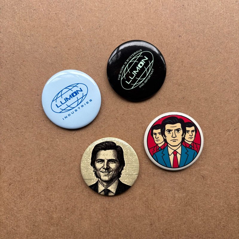 7AB 原创人生切割术复古徽章艺术插画配饰胸针 - 胸针 - 其他金属 