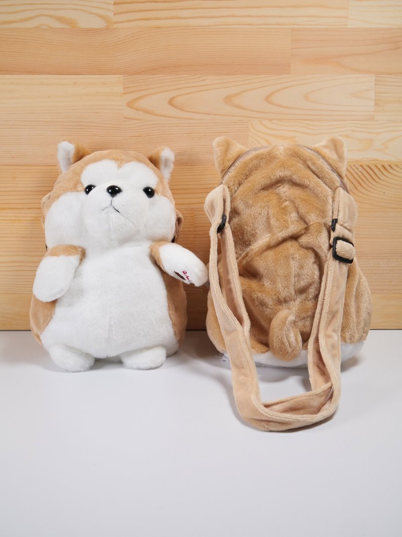 秋田犬斜背包 - 侧背包/斜挎包 - 聚酯纤维 咖啡色