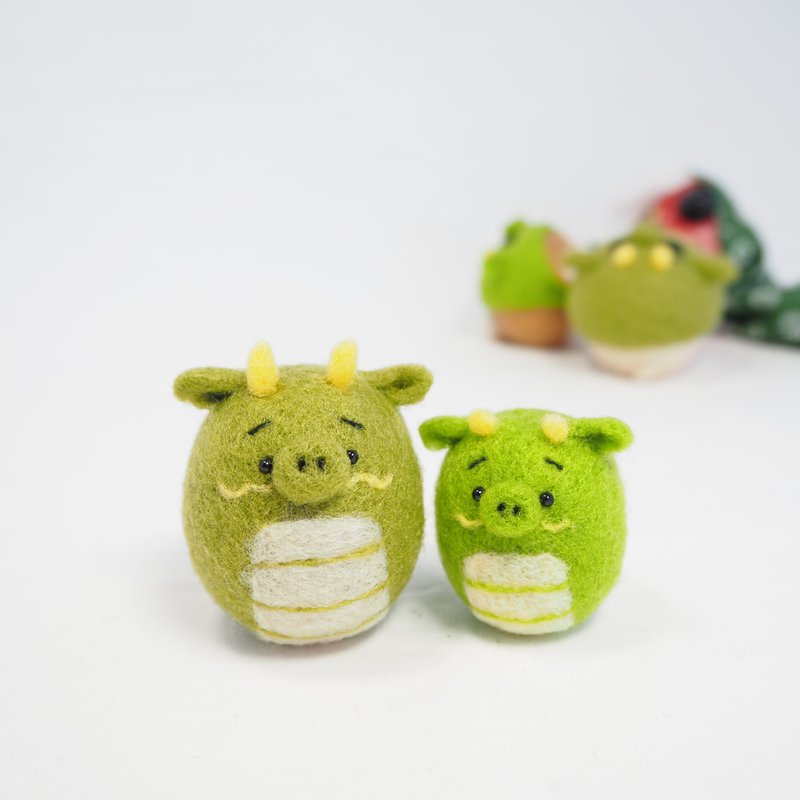 2024生肖（龙）麻友龙亲子单品页羊毛毡 - 摆饰 - 羊毛 绿色