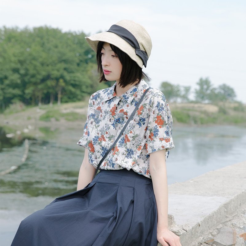 棉质印花短袖衬衣|衬衣|棉|独立品牌|Sora-146 - 女装衬衫 - 棉．麻 