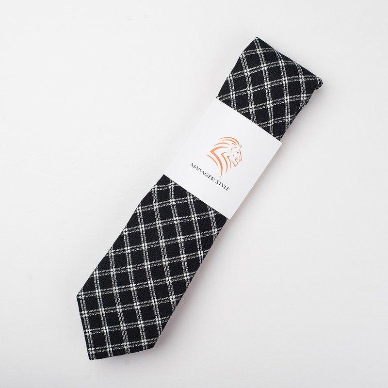 C0615-79 - 领带/领带夹 - 棉．麻 黑色