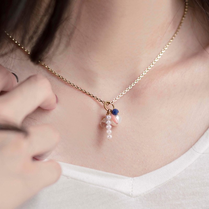 六月诞生幸运项链 Juin Necklace - 项链 - 半宝石 金色