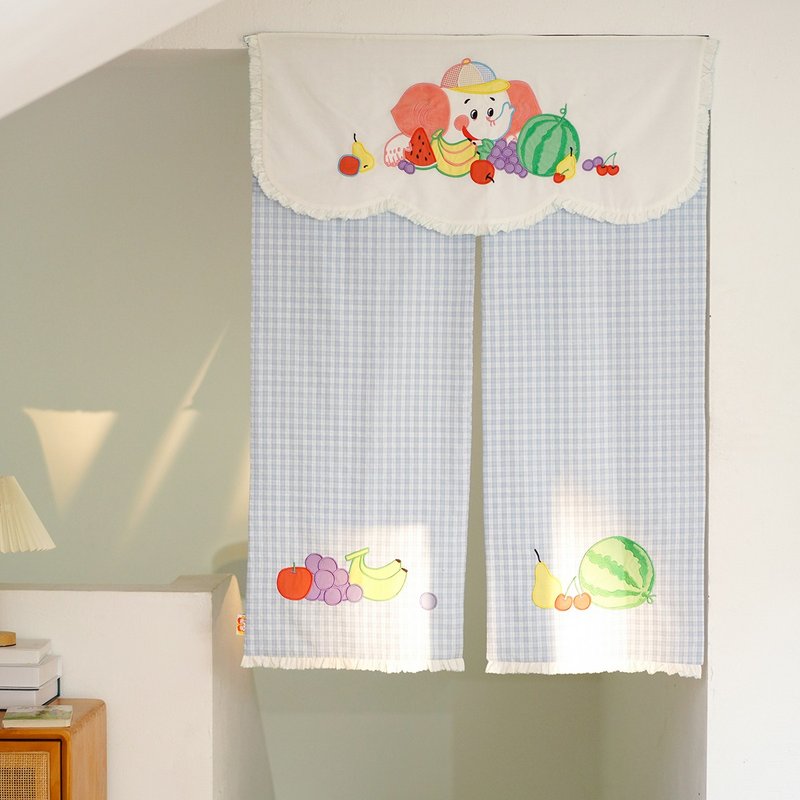 水果派對 80s复古昭和水果小象门帘 刺绣布艺 - 门帘/门牌 - 棉．麻 多色