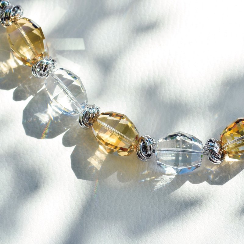 大切割白金水晶项链 - 项链 - 水晶 白色