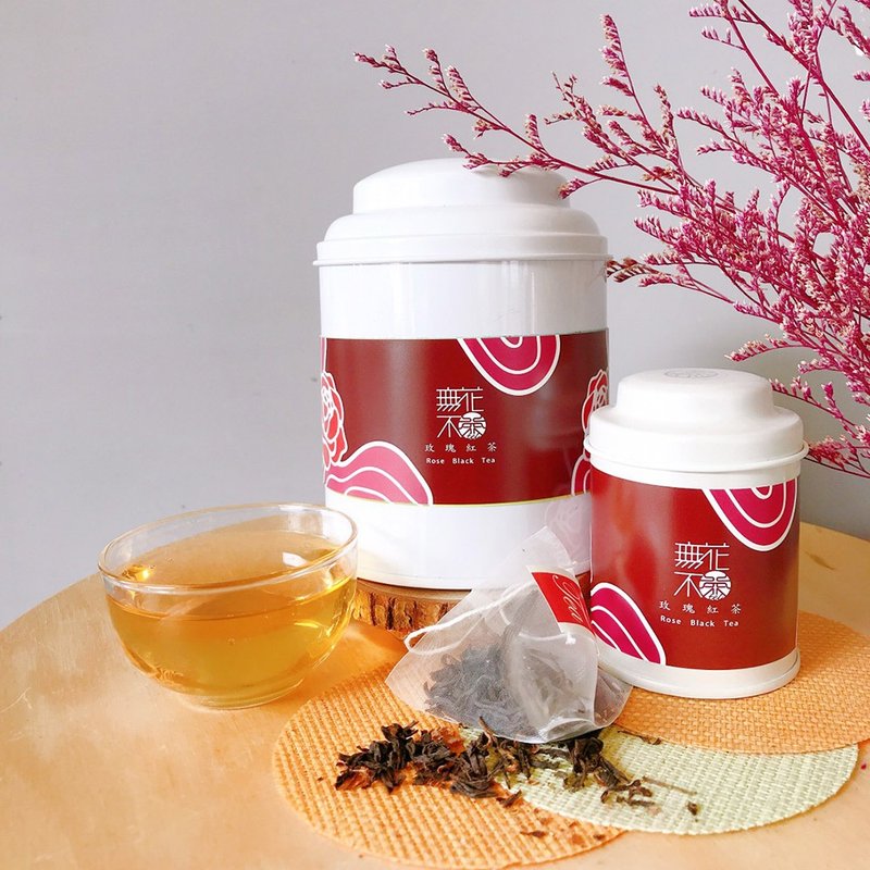 【无花不茶】花入红茶-玫瑰红茶—3g三角茶包x10入_大圆罐装 - 茶 - 新鲜食材 红色