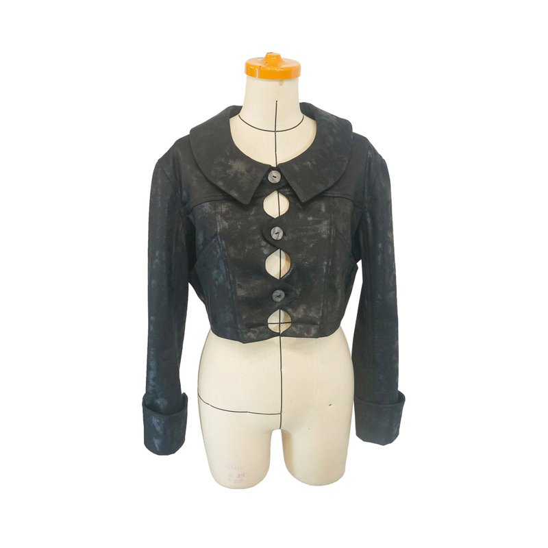 Aman No.106 心心相应短版外套 黑色 - 女装休闲/机能外套 - 其他材质 