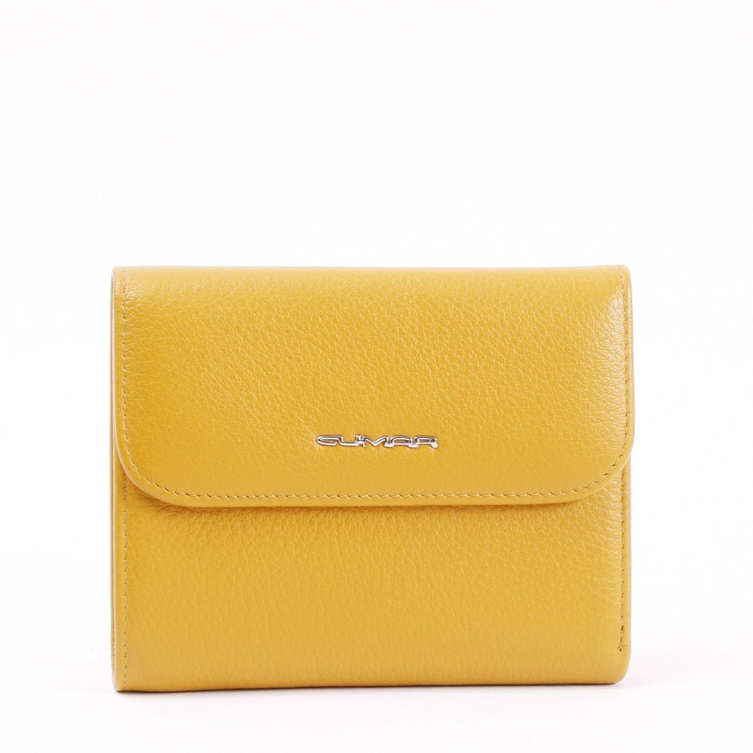 CUMAR 皮夹/真皮/ SPIN 中长夹 / SPIN MEDIUM LONG WALLET - 皮夹/钱包 - 真皮 黄色
