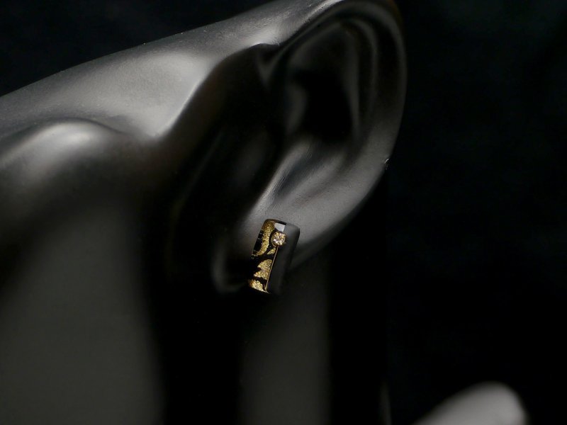 暗冬耀金_秋冬款_树脂_精工 - 耳环/耳夹 - 树脂 黑色