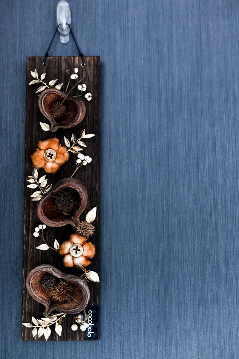 金叶实花 自然风木饰 │Hanging Wooden Board - 干燥花/捧花 - 植物．花 