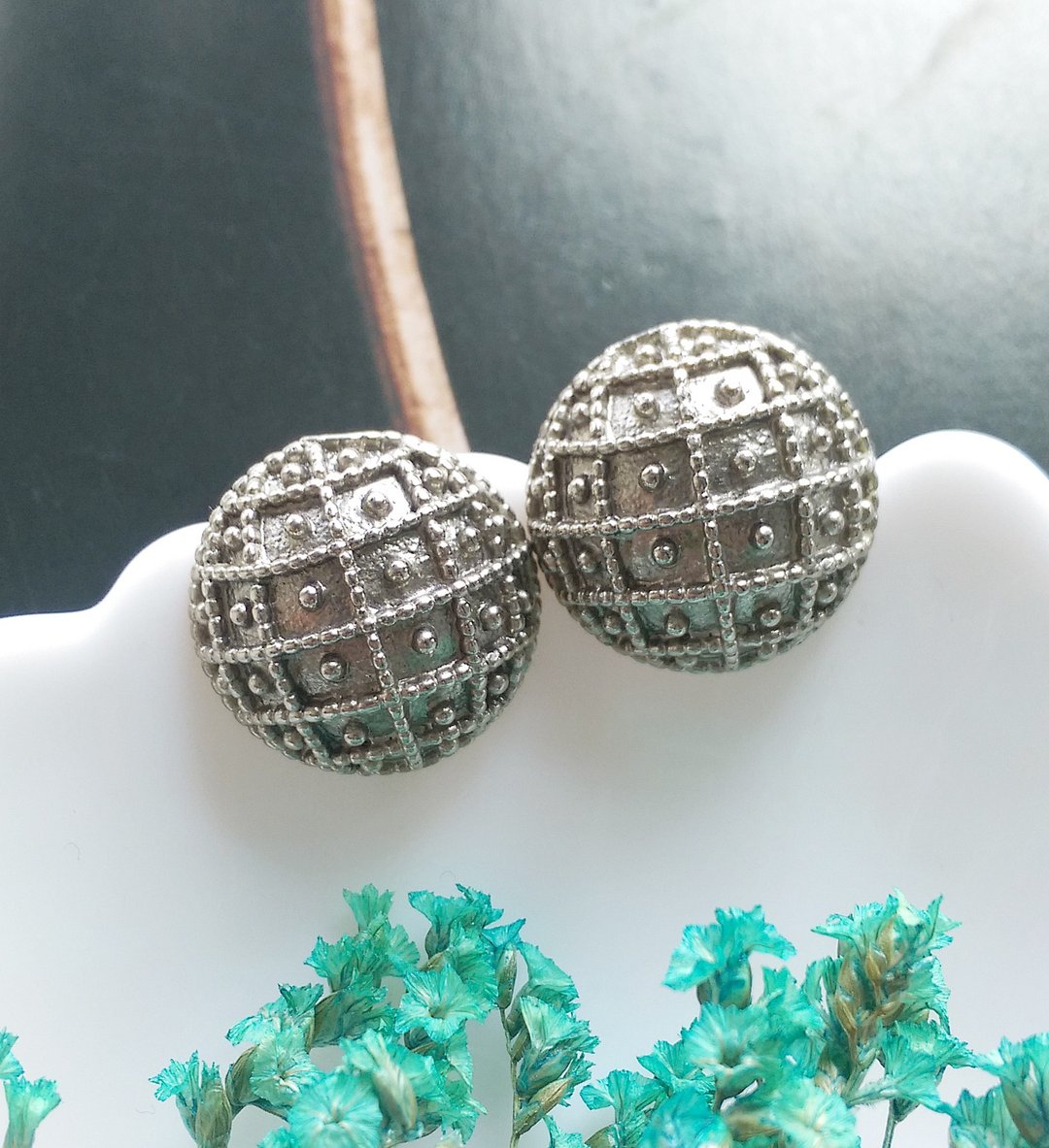 【西洋古董饰品 】 银色调 行星  针式耳环 - 耳环/耳夹 - 其他金属 金色