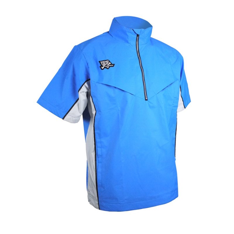 【野YAKYU】透气机能剪裁短袖风衣 - 天空蓝 - 男装运动衣 - 尼龙 蓝色