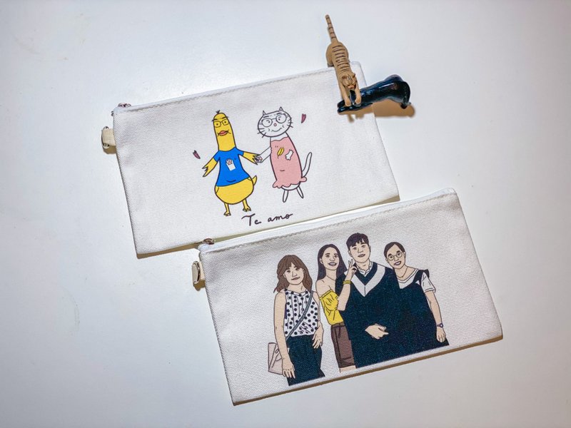 【定制帆布拉链袋】两款可选 - 零钱包 - 丝．绢 白色