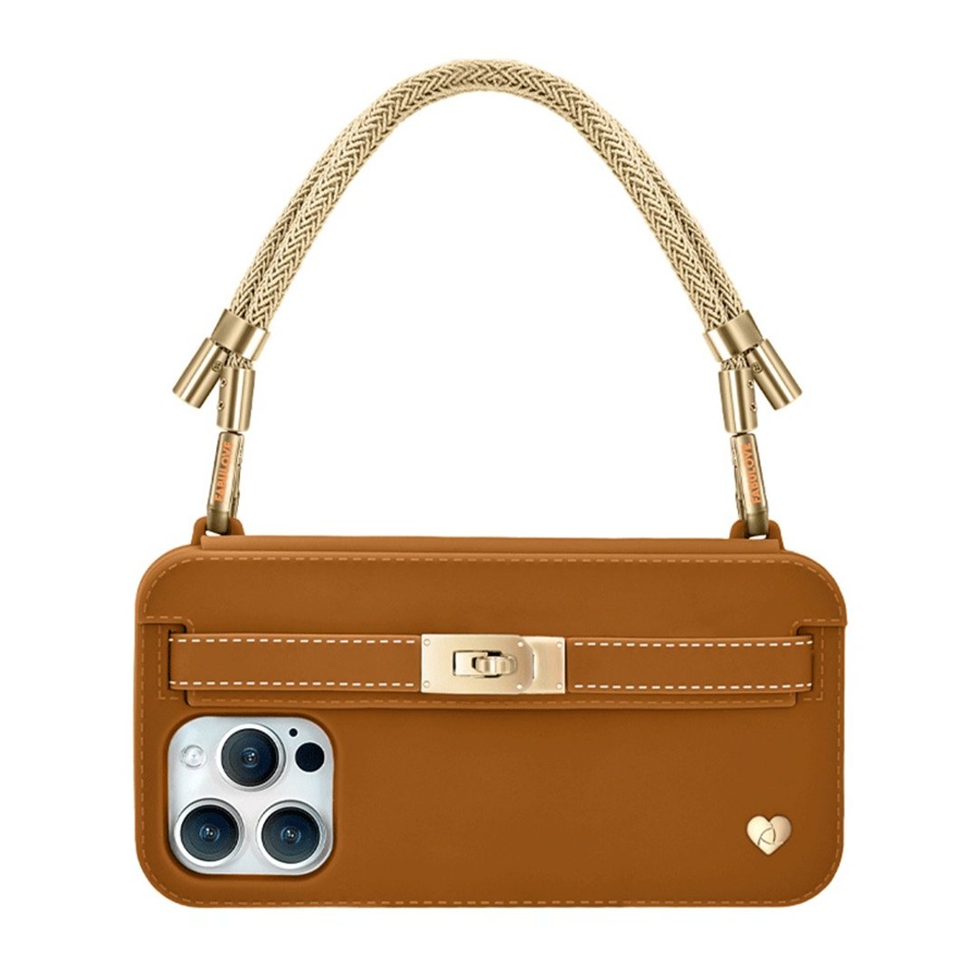 手机包-Lumi【Golden Strap + Brown Pursecase】 - 手机壳/手机套 - 环保材料 咖啡色